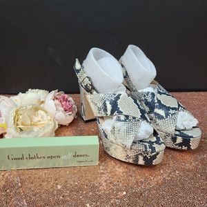 Stuart Weitzman Snake Skin Platform Heels